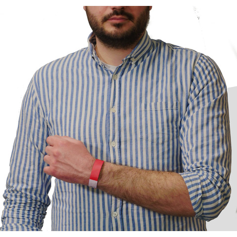 Braccialetti identificativi in Tyvek® Avery resistenti all'acqua - conf. 500 pz - rosso fluo - TYVRD-50